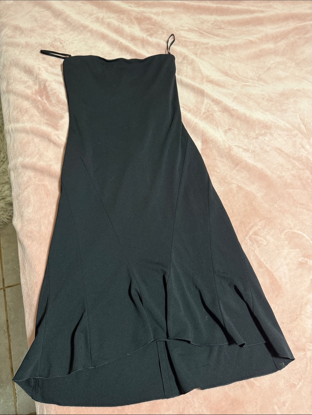 Cache Black Strapless Flared-Hem Dress
